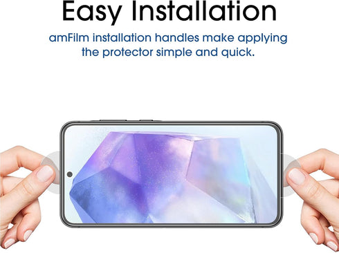 amFilm 3 Pack Screen Protector for Samsung Galaxy A35/A55 5G 2024,9H Hardness Tempered Glass,Anti Scratch,Bubble Free,Easy Installation...