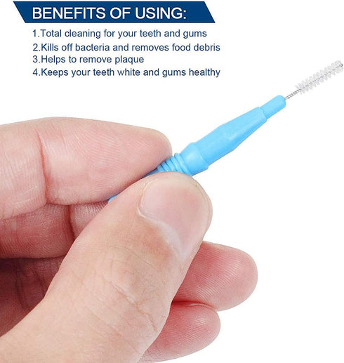 ewinever 50 Count Interdental Brush,Toothpicks Tooth Flossing Head Oral Dental Hygiene Brush,Teeth Cleaner Dental Floss Stick Tooth Cleaning Tool ...