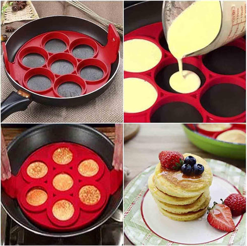 Flip N Cook Silicone Pancake Mold, Flip'n'cook Pancake, Flip and Cook Pancake Maker, Flip and Cook Silicone Pancake Maker, Flip'n'cook Silicone Pa...