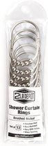 2LB Depot Wide Shower Curtain Rings/Hooks Set, Decorative Brushed Satin Nickel Finish, Easy Glide Rollers,100% Rustproof Stainless Steel, Set of 1...