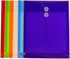 JAM PAPER Plastic Envelopes with Button & String Tie Closure - Letter Open End - 9 3/4 x 11 3/4 - Assorted Colors - 6/Pack...