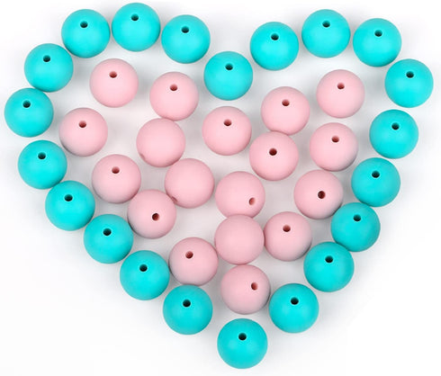 120 Pcs Silicone Round Bead, MaehSab 12mm Silicone Beads Bulk with 5 Meters Elastic Beaded Rope, Silicone Beads Making Kit for Necklace Bracelet K...