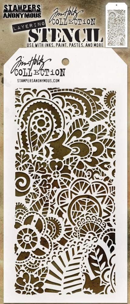 Tim Holtz Stencils Set - Doodle Art 1, Doodle Art 2 and Bouquet - 3 Item Bundle...