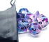 Dice DND Dice Set RPG Glitter Dice Fit Dungeons and Dragons D&D Pathfinder MTG Role Playing Games Polyhedral Dice Transparent Dice with Purple & B...