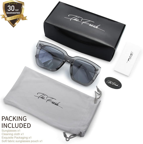 The Fresh Flat Lens Retro Oversized Square Sunglasses for Women...