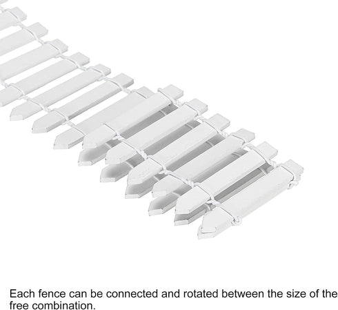 MECCANIXITY Miniature Garden Fence, 35 Inch Long Wood Ornament Wooden Decorative Picket Fence for DIY Crafts Project, White Pack of 2...