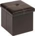 B FSOBEIIALEO Folding Storage Ottoman, Faux Leather Footrest Seat Coffee Table Toy Chest Kids, Brown 11.8"x11.8"x11.8"...