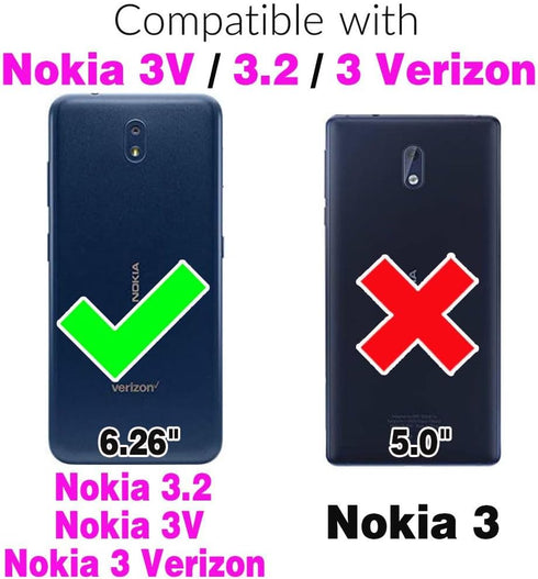 Asuwish Phone Case for Nokia 3V 3.2 with Tempered Glass Screen Protector and Slim Stand Hybrid Heavy Duty Rugged Protective Cell Cover Nokia3.2 3 ...