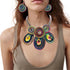Barode African Bib Choker Necklaces Colorful Statement Necklace Collar Chunky Choker Crystals Tribal Necklace Jewelry for Women...