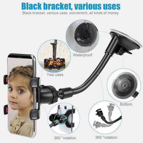 LoyaForba Car Phone Mount, Universal Phone Holder for Car Cell Phone, 360 Degrees Dashboard Desk Wall Bracket for GPS Navigation and Any Smartphon...