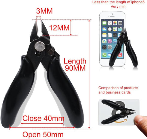 Eagles 3.5Inch Micro Soft Wire Cutter,Mini Shear Flush Cutter for Electronics, Making Jewelry-Black...