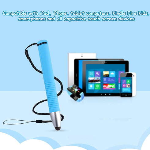 Kid-Friendly Stylus Pens for Touch Screens, Capacitive Stylus Pen with Tether Children's Crayon Stylus Pen Compatible with iPad iPhone Tablet Smar...