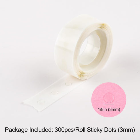 300 Pcs Ultra Thin Adhesive Dots for Crafts,1/8in (3mm) Clear Mini Glue Point Dots,Permanent Sticky DIY Craft Dots for Small Embellishments,Like B...
