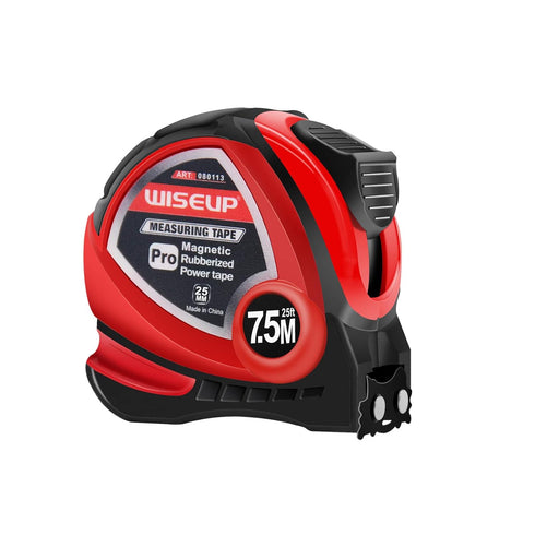 Magnetic Tape Measure 25 Ft with Fractions 1/8 and Metric,Easy to Read,Measuring Tape with Belt Clip for Surveyors,Engineers,Household,Carpentry,C...