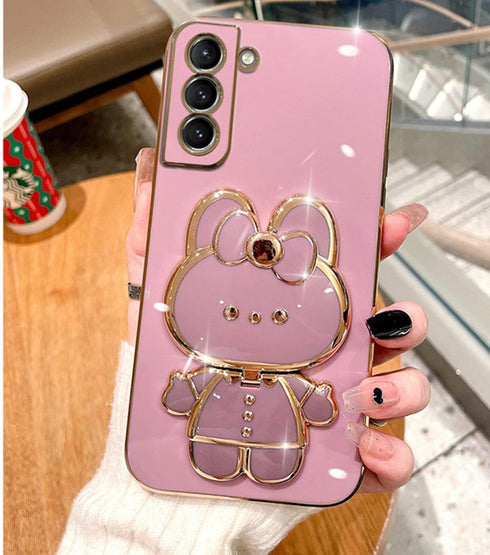for Samsung Galaxy A25 5G Case Cute Hidden Rabbit Bunny Mirror Kickstand,Galaxy A25 Phone Case Girly Glitter Soft TPU Bumper Full Camera Protectio...