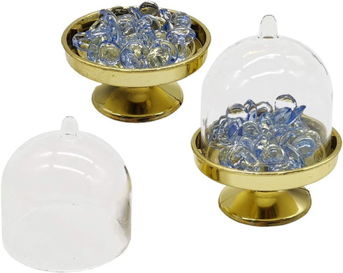 TIHOOD 12PCS Mini Cupcake Stand, Tiny Cake Dome with Clear Plastic For Chocolate, Cheese, Coconut Macaroons, Rum Balls, Candies & More!...