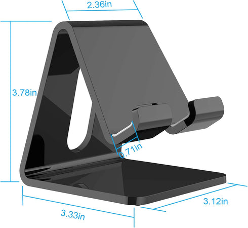 Crpich Acrylic Phone Stand, Ergonomic Design for Apple iPhone and Samsung Galaxy, Compatible with 4-8 Inch Screens, Black......