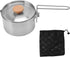Camping Tea Pot, 1L Resistance Stainless Steel Multifunction Outdoor Kettle with Lid and Removable Handle for Hiking...