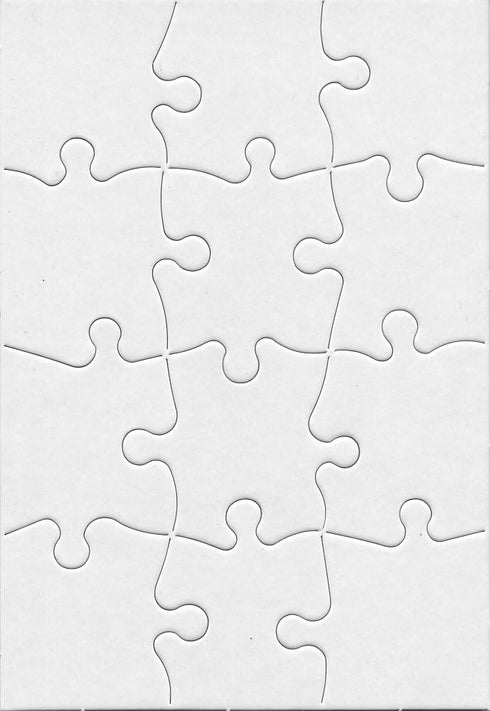Hygloss Blank Decorating Art Activity, Use This Jigsaw As Party Favors, DIY Invites and More-White, Sturdy-5.5 x 8 Inches, 12 Puzzle Pieces, Count...