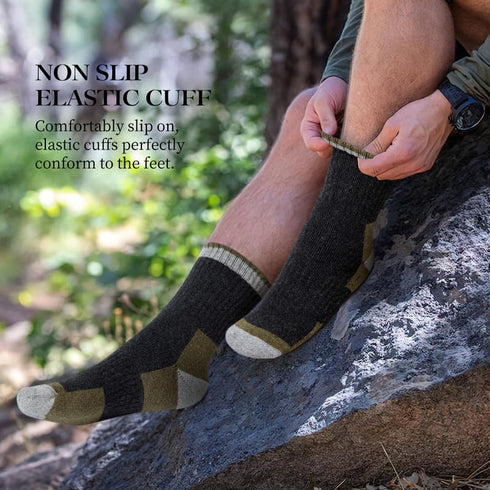 SIMIYA Merino Wool Hiking Socks for Men - 5 Pairs Thick, Warm, Thermal Winter Crew Socks for Cold Weather (US Size 7-13)...