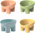 Cat Bowls Elevated Macaron Color Protects The Neck from Upsetting Plastomer Tilted Food and Water Bowl,Elevated Dog Bowls for Small Dogs (Turq)...