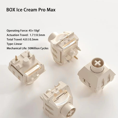 Kailh Box Ice Cream Pro Max Keyboard Switches,Pre-Lubed Linear 5-pin 45gf RGB SMD Switch for Mechanical Keyboard(Ice Cream 45Pcs)...