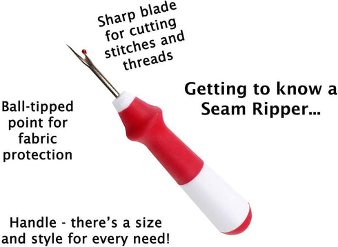 5 Pieces Ergonomic Grip Seam Ripper, Colorful Large Thread Remover for Sewing Crafting Removing Embroidery Hems and Seams...