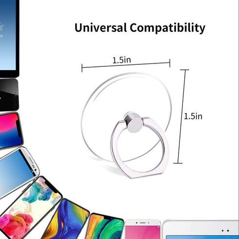 Cell Phone Ring Holder Stand Transparent Finger Grip Loop 360 Degree Rotation Finger Ring Stand (4 X Black)...