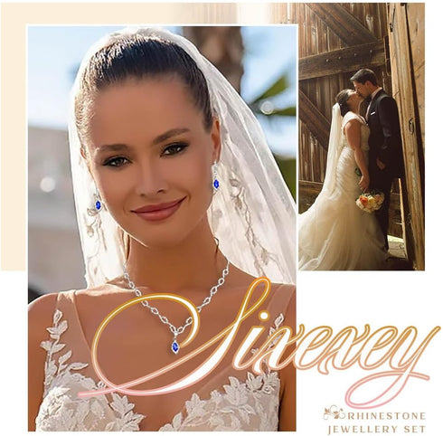 Rhinestone Jewelry Set Bridal Jewelry Sets Silver Prom Jewelry Sets Sparkly Wedding Necklace Jewelry Accessories for Women...