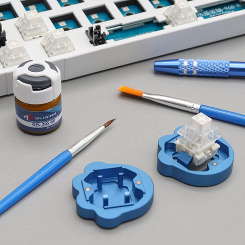 Gliging 2 in 1 Metal Switch Opener GPL 205G0 Lube Mechanical Keyboard Aluminum Alloy Opener Instantly for Cherry mx Switches...