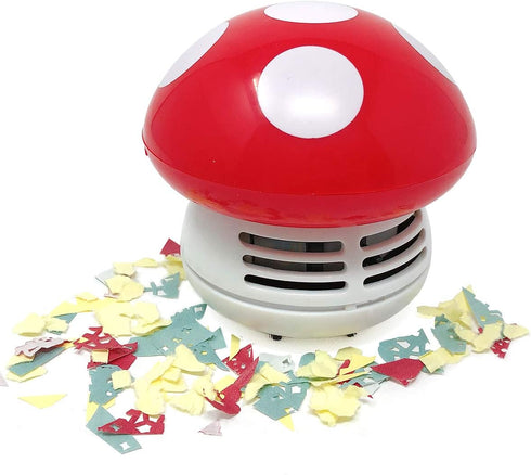 allydrew Cute Portable Mini Vacuum Cleaner for Home and Office, Mushroom...