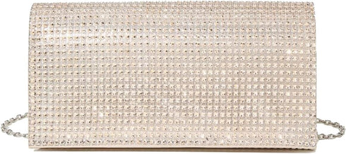 Women's Evening Bag Clutch Purse Glitter Party Wedding Handbag with Chain Sparkling Shoulder Bag...