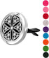Wild Essentials Flower of Life Essential Oil Car Vent Diffuser, Stainless Steel Locket Pendant With 12 Color Refill Pads, Customizable Color Chang...