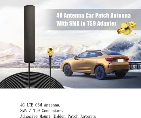 Wlaniot 4G LTE GSM Antenna Omni-Directional 700-2600MHZ Adhesive Mount Antenna with SMA Male Connector for Car Vehicle Hotspot Router Gateway Mode...