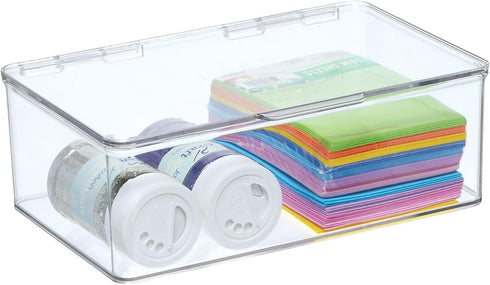 mDesign Plastic Craft Stackable Storage Organizer w/Hinged Lid - Easy-to-Carry Crayon, Bead, Sewing, and Hobby Supply Container - Arts and Crafts ...