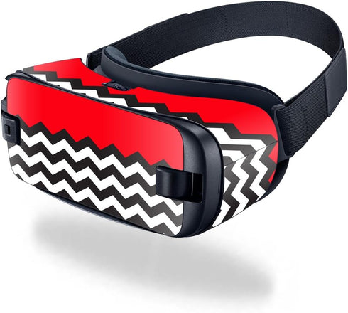 MightySkins Skin Compatible with Samsung Gear VR (2016) wrap Cover Sticker Skins Red Chevron...