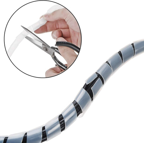 20Ft XHF 1/2" Clear Spiral Cable Wrap 12mm(Wrapping Range:9mm-65mm) Cord for Computer Electrical Wire Organizer Sleeve Hose RoHS...