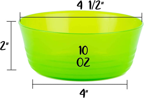 Kids Plastic Dinnerware Set of 6 Multi Color Bowls - Reusable, BPA-Free, Dishwasher Safe and Microwaveable...