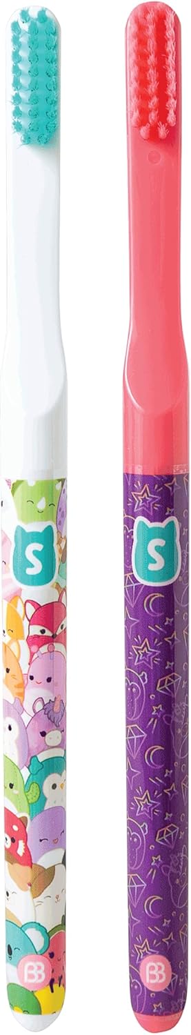 Brush Buddies Squishmallows Assorted Manual Toothbrushes, Soft Toothbrushes, Toothbrushes for Kids and Adults, 2PK...