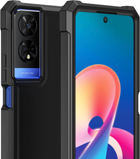 for TCL 50 XE case, with Tempered Glass Screen Protector 360 Full-Body Soft TPU Bumper Shockproof Silicone Protective Phone Cover Case for TCL 50 ...