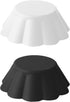 Fox Run Reusable Silicone Cupcake and Muffin Wrappers, Set of 12 Scalloped Black and White Bake Cups...