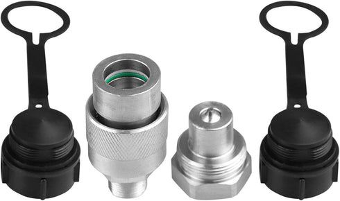 3/8" Hydraulic Quick Coupler Set Replaces Enerpac C-604,Connect and Disconnect Under 10,000 PSI Pressure, with 2 Dust Caps...