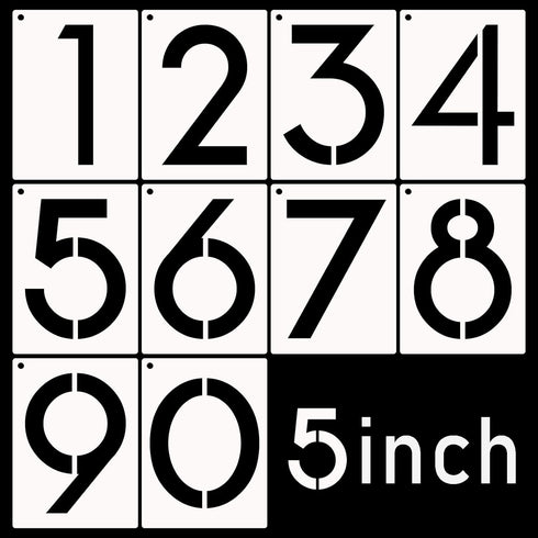 DXCYZ 5 Inch Large Number Stencils Kit 0-9 Address Number Stencil, 10PCS Reusable Plastic Painting Number Templates for Mailbox Signs, Door...