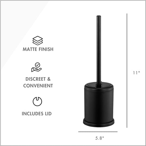 ToiletTree Products Deluxe Toilet Brush with Lid - Black...
