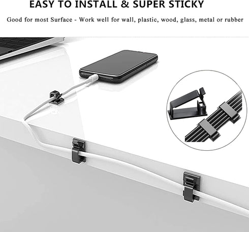 311Pcs Cable Management Organizer Kit 4 Cable Sleeve Split,53Cable Clips 12Cord Clips Holder,22 Cable Ties, 20 Adhesive Wall Cable Tie, 200Fasten ...