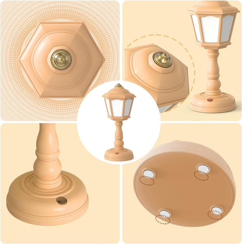 Bedroom Small Table Lamp - Head Retro Table Lamp - Bedroom Touch Control 3 Way Dimmable Bedside Table Lamp Children's Room Living Room Office Dorm...