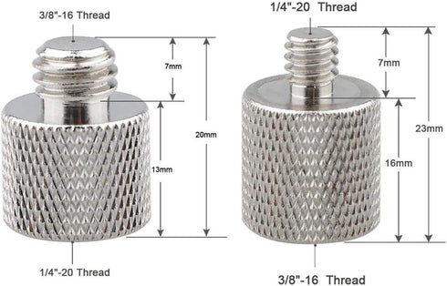 CAMVATE 1/4" Female to 3/8" Male & 3/8"-16 Female to 1/4"-20 Male Screw Adapter for Tripod and Camera and Qr Plate/Adapter Brass - 0910...