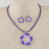 Hawaiian Colorful Plumeria Flower Necklace Earrings Set - Tropical Beach Party Accessories for Women Vacation Luau Events Jewelry...