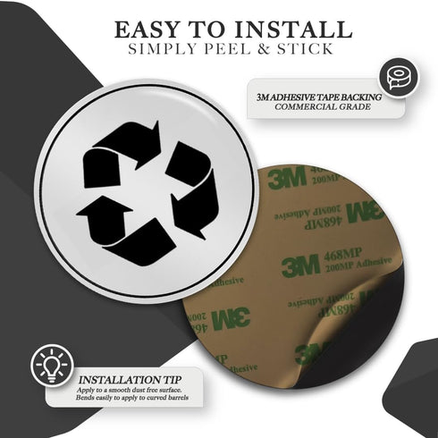 Trash and Recycle Stickers Set of 2 | Indoor Outdoor UV Stable & Weatherproof | Kitchen Pantry Office Organization | Garbage Bin and Waste Basket ...