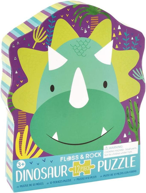 Floss & Rock 41P3663 Dino Shaped Jigsaw with Shaped Box, 12-Piece Set...